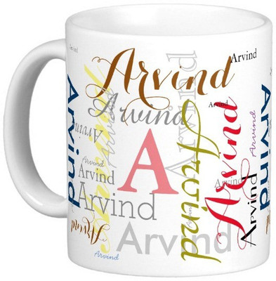 

Exoctic Silver ARVIND Ceramic Mug(330 ml), Multicolor