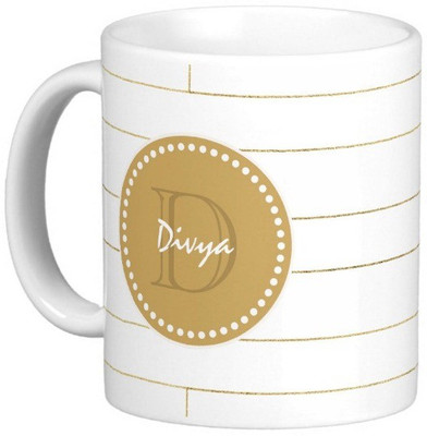 

Exoctic Silver DIVYA Ceramic Mug(330 ml), Brown;gold