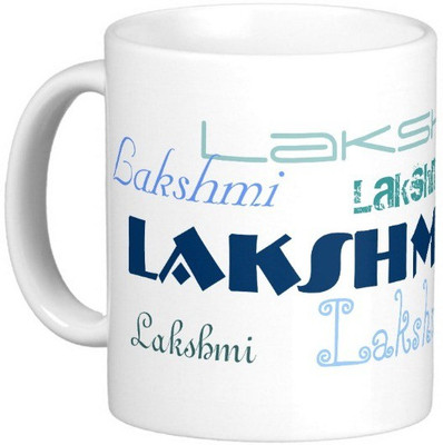 

Exoctic Silver LAKSHMI Ceramic Mug(330 ml), Blue