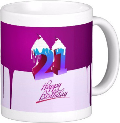 

Exoctic Silver Happy Birthday Hbd018 Ceramic Mug(300 ml), Multicolor