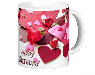 

Exoctic Silver Happy Birthday Love 02 Ceramic Mug(300 ml), Multicolor