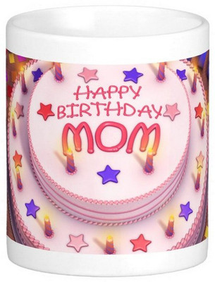 

Exoctic Silver Mother's Mom Maa Happy Birthday 11 Ceramic Mug(300 ml), Multicolor