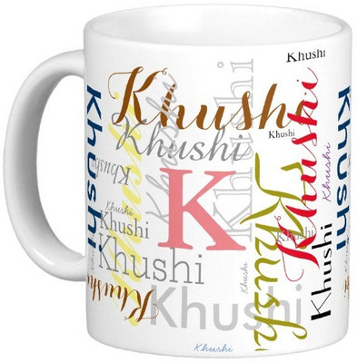 

Exoctic Silver KHUSHI X06 Ceramic Mug(330 ml), Multicolor
