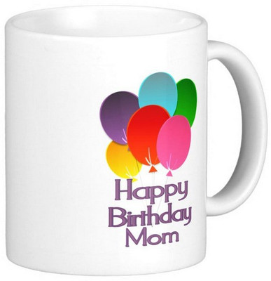 

Exoctic Silver Mother's Mom Maa Happy Birthday 14 Ceramic Mug(300 ml), Multicolor