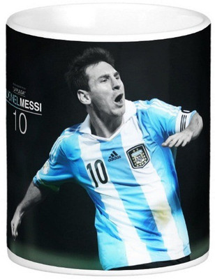 Exoctic Silver Leo Messi Series 007 Ceramic Mug(300 ml), Multicolor