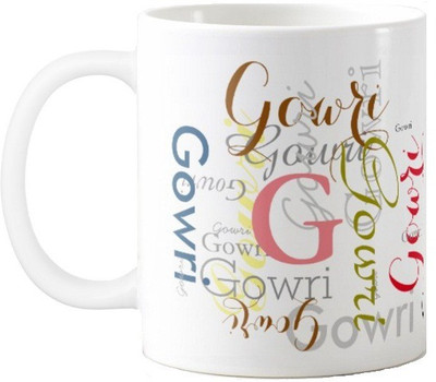 

Exoctic Silver GOWRI Ceramic Mug(330 ml), Multicolor