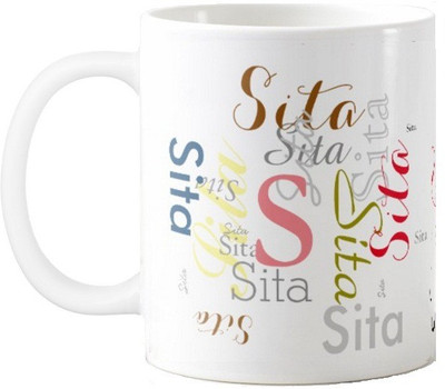 

Exoctic Silver Sita Ceramic Mug(330 ml), Multicolor
