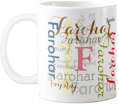 

Exoctic Silver Farohar Ceramic Mug(330 ml), Multicolor