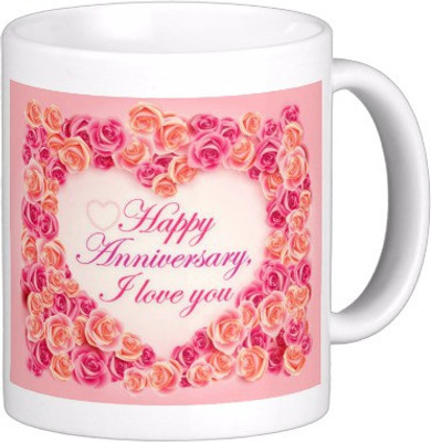 

Exoctic Silver Happy Marriage Anniversary : Qw13 Ceramic Mug(300 ml), Multicolor