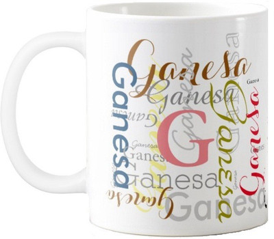 

Exoctic Silver Ganesa Ceramic Mug(330 ml), Multicolor