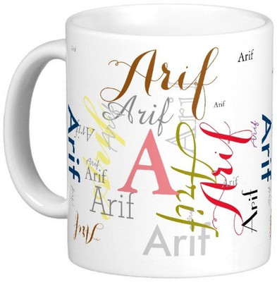 

Exoctic Silver ARIF Ceramic Mug(330 ml), Multicolor