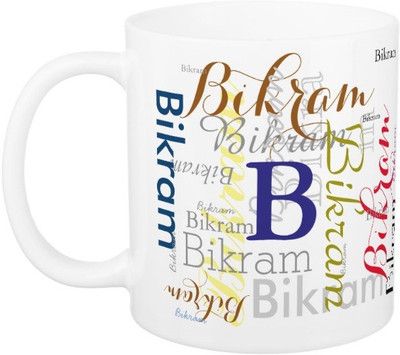 

Exoctic Silver Bikram Ceramic Mug(330 ml), Multicolor