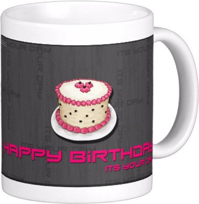 

Exoctic Silver Happy Birthday Hbd014 Ceramic Mug(300 ml), Multicolor