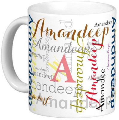 

Exoctic Silver AMANDEEP Ceramic Mug(330 ml), Multicolor