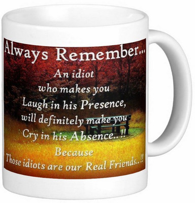 

Exoctic Silver Friend Friendship Dosti Yaari Series 011 Ceramic Mug(300 ml), Multicolor
