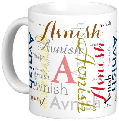 

Exoctic Silver AVNISH Ceramic Mug(330 ml), Multicolor