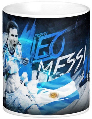 

Exoctic Silver Leo Messi Series 008 Ceramic Mug(300 ml), Multicolor