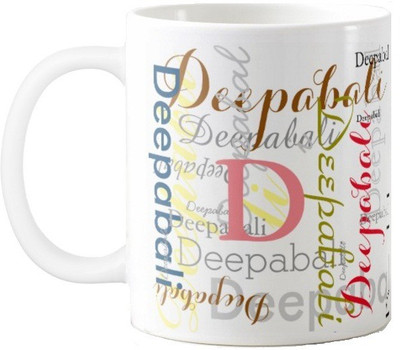 

Exoctic Silver Deepabali Ceramic Mug(330 ml), Multicolor
