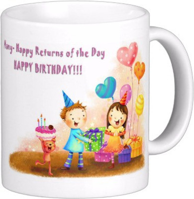 

Exoctic Silver Happy Birthday Hbd015 Ceramic Mug(300 ml), Multicolor
