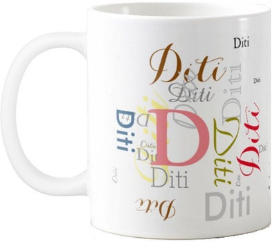 

Exoctic Silver Diti Ceramic Mug(330 ml), Multicolor