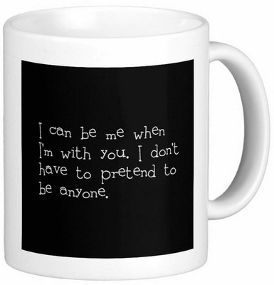 

Exoctic Silver Friend Friendship Dosti Yaari Series 023 Ceramic Mug(300 ml), Black