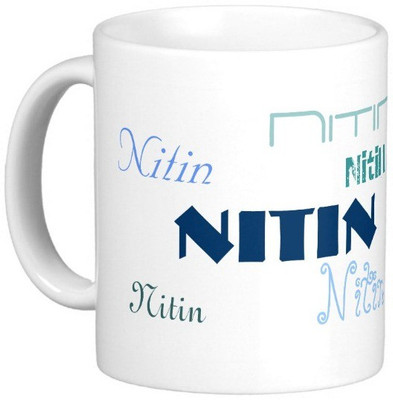 

Exoctic Silver NITIN Ceramic Mug(330 ml), Blue