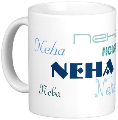 

Exoctic Silver NEHA Ceramic Mug(330 ml), Blue