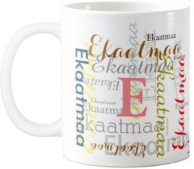 

Exoctic Silver Ekaatmaa Ceramic Mug(330 ml), Multicolor