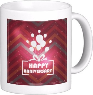 

Exoctic Silver Happy Marriage Anniversary : Qw12 Ceramic Mug(300 ml), Multicolor