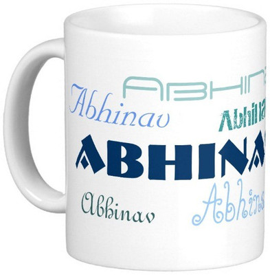 

Exoctic Silver ABHINAV Ceramic Mug(330 ml), Blue
