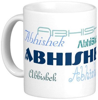 

Exoctic Silver ABHISHEK Ceramic Mug(330 ml), Blue
