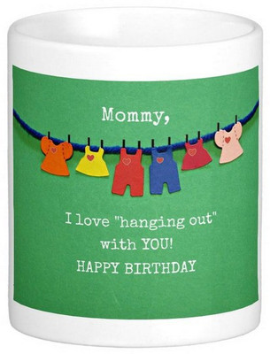 

Exoctic Silver Mother's Mom Maa Happy Birthday 13 Ceramic Mug(300 ml), Multicolor