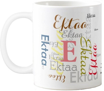 

Exoctic Silver Ektaa Ceramic Mug(330 ml), Multicolor