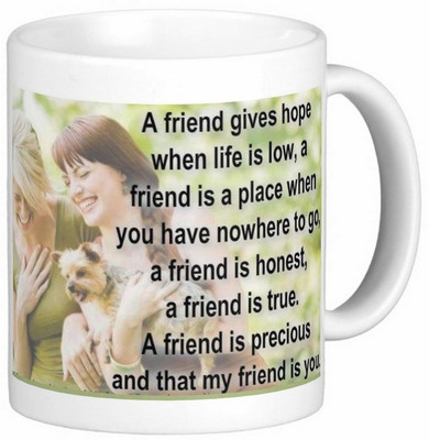 

Exoctic Silver Friend Friendship Dosti Yaari Series 012 Ceramic Mug(300 ml), Multicolor