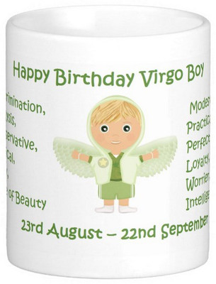 

Exoctic Silver Happy Birthday Virgo Boy Ceramic Mug(311 ml), Multicolor