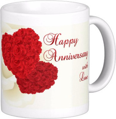 

Exoctic Silver Happy Marriage Anniversary : Qw03 Ceramic Mug(300 ml), Multicolor