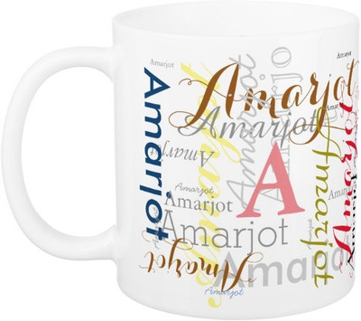 

Exoctic Silver AMARJOT Ceramic Mug(330 ml), Multicolor