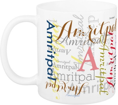 

Exoctic Silver AMRITPAL Ceramic Mug(330 ml), Multicolor