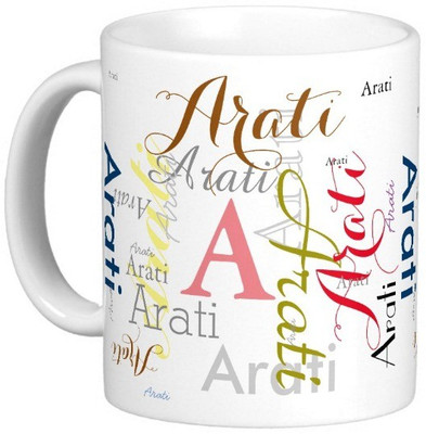 

Exoctic Silver ARATI Ceramic Mug(330 ml), Multicolor