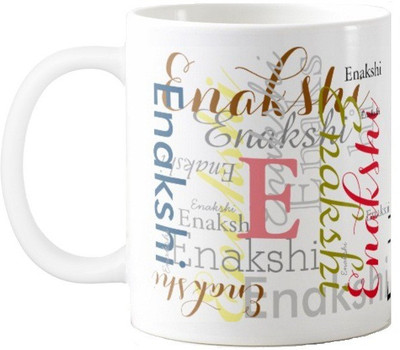 

Exoctic Silver Enakshi Ceramic Mug(330 ml), Multicolor