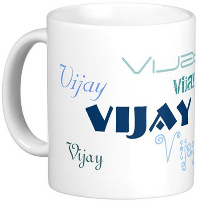 

Exoctic Silver VIJAY Ceramic Mug(330 ml), Blue