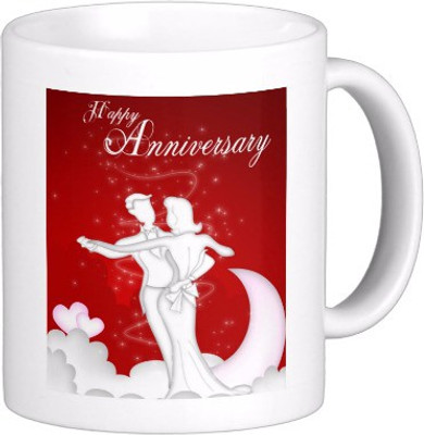 

Exoctic Silver Happy Marriage Anniversary : Qw09 Ceramic Mug(300 ml), Multicolor