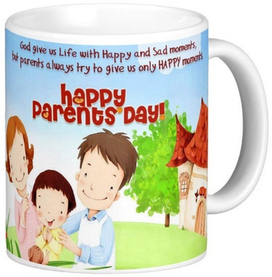 

Exoctic Silver Happy Parents Day Series 01 Ceramic Mug(300 ml), Multicolor