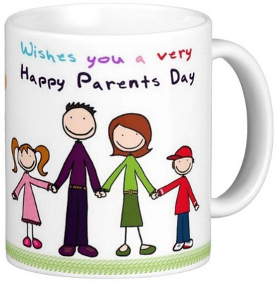 

Exoctic Silver Happy Parents Day Series 10 Ceramic Mug(300 ml), Multicolor