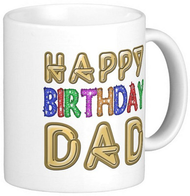 

Exoctic Silver Father's Dad's Happy Birthday Series 13 Ceramic Mug(300 ml), Multicolor