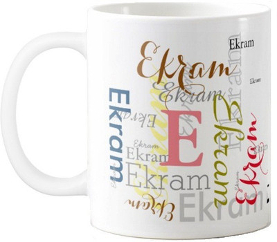 

Exoctic Silver Ekram Ceramic Mug(330 ml), Multicolor