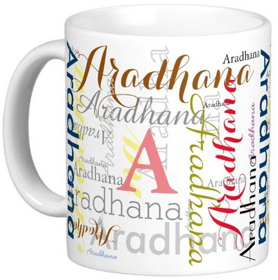 

Exoctic Silver ARADHANA Ceramic Mug(330 ml), Multicolor