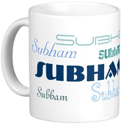 

Exoctic Silver SUBHAM Ceramic Mug(330 ml), Blue