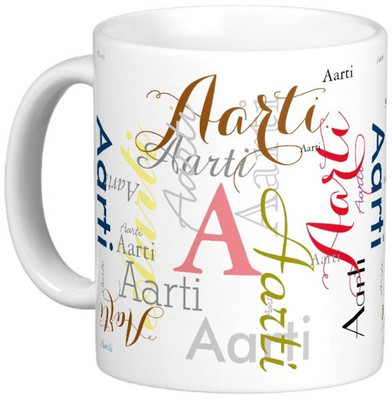 

Exoctic Silver AARTI Ceramic Mug(330 ml), Multicolor