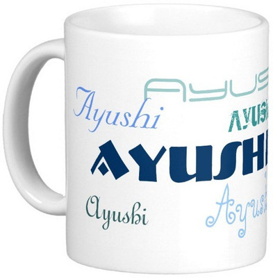 

Exoctic Silver AYUSHI Ceramic Mug(330 ml), White